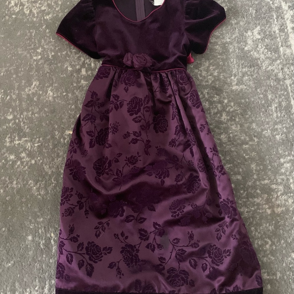 Rare Editions Velvet & Satin Dress Girls Sz 6-8